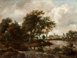 meindert-hobbema-1665-风景与垂钓者和一个遥远的小镇艺术印刷美术复制墙艺术id-alkzha0rf