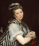 Eva Gonzalès, 1875 - Dekle s češnjami - grafični tisk