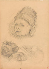 jozef-이스라엘-1834-어린이 연구-머리와 수염 난 남자-예술-인쇄-미술-복제-벽-예술-id-alnkkqdov
