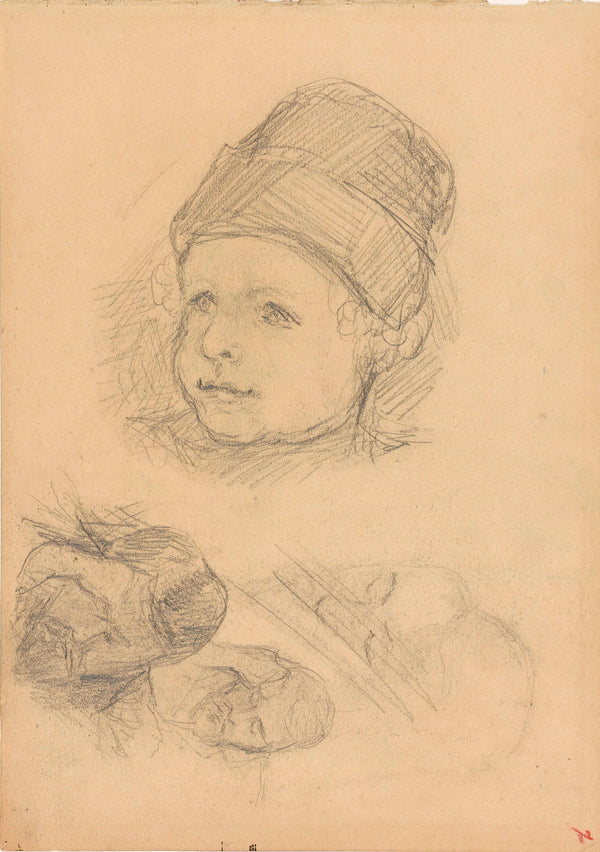 jozef-israels-1834-studies-of-a-childs-head-and-a-bearded-man-art-print-fine-art-reproduction-wall-art-id-alnkkqdov