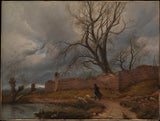 朱利叶斯·冯·莱波尔德1835流浪者在风暴中的艺术印刷精美的艺术复制墙艺术ID Alpndfb84