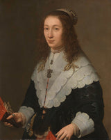 gerard-van-kuijl-1640-portret-van-catharina-van-well-vrouw-van-guilliaam-of-kunstprint-fine-art-reproductie-muurkunst-id-alqgzod91