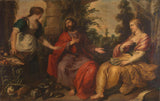 文森特·马洛（Vincent-Malo）1623基督与玛莎（Martha）和玛丽（Mary）的艺术版画精美的艺术复制品墙壁艺术ID Alth0c9lr