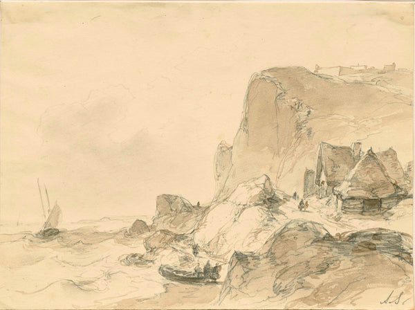 andreas-schelfhout-1797-rocky-coast-with-the-right-house-some-boats-at-sea-art-print-fine-art-reproduction-wall-art-id-altks45lf