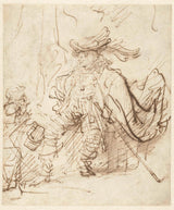 rembrandt-van-rijn-1633-aktor-jako-kapitan-sztuka-druk-reprodukcja-dzieł sztuki-sztuka-ścienna-id-alvac6fh3