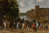 pauwels-van-hillegaert-1622-the-princes-of-orange-and-their-families-on-horseback-riding-out-from-the-buitenhof-the-hague-art-print-fine-art-reproduction-wall-art-id-alvr2t1uj