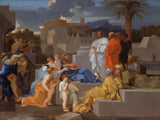sebastien-bourdon-1660-christ-receiving-the-children-art-print-fine-art-reproduction-wall-art-id-alw55flde