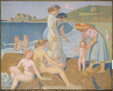 maurice-denis-1909-badare-i-perros-guirec-konst-tryck-fin-konst-reproduktion-vägg-konst