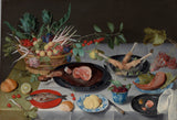 jacob-van-hulsdonck-5-20与肉，鱼，蔬菜和水果的静物画