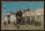 阿尔贝托·帕西尼（Alberto-Pasini）1886年的一座清真寺，艺术印刷精美的艺术复制品，壁画，艺术ID，alxz8534o