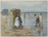 johan-antonie-de-jonge-1874-ansigt-langs-tidevandslinjen-på-stranden-i-scheveningen-art-print-fine-art-reproduction-wall-art-id-alz0g57zt
