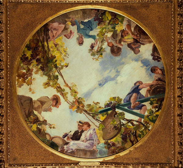 albert-maignan-1900-harvest-in-burgundy-sketch-for-the-ceiling-of-the-buffet-of-the-gare-de-lyon-train-bleu-restaurant-art-print-fine-art-reproduction-wall-art