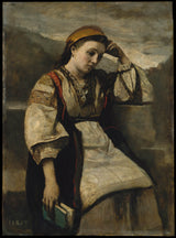 卡米尔·柯罗（Camille Corot）1860-尊敬的艺术印刷精美的艺术复制品-墙-艺术-id-am1qvm6lz