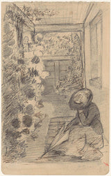 जोज़ेफ़-इज़राइल-1834-पोर्च-कला-प्रिंट-ललित-कला-प्रजनन-दीवार-कला-आईडी-एएम3एफ8जीपीईएस पर बैठी महिला