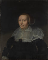 michiel-jansz-van-mierevelt-1632肖像，一个女人的蕾丝衣领艺术打印精细艺术复制墙艺术id-am3j8ixei