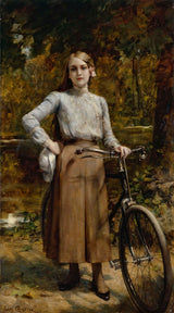 leon-francois-comerre-1903-cykel-i-vesinet-konst-tryck-fin-konst-reproduktion-vägg-konst