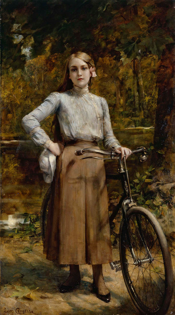 leon-francois-comerre-1903-bicycle-in-vesinet-art-print-fine-art-reproduction-wall-art