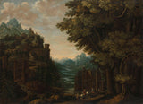 jan-meerhout-1661-bergagtige-landskap-met-riviervallei-en-kastele-kunsdruk-fynkuns-reproduksie-muurkuns-id-am5w4bvkz