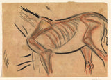leo-gestel-1891-ark-med-skiss-av-en-häst-konsttryck-fin-konst-reproduktion-väggkonst-id-am7u1a01s