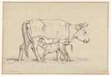 jean-bernard-1815-cielę-pijące-z-jego-matką-druk-druk-reprodukcja-dzieł sztuki-sztuka-ścienna-id-am8c5xz2q