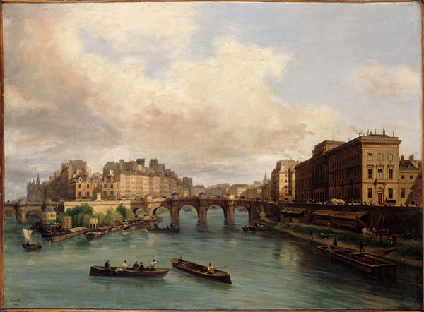 giuseppe-canella-1832-the-ile-de-la-cite-and-the-quai-conti-seen-from-the-bridge-of-arts-art-print-fine-art-reproduction-wall-art
