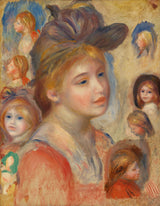 pierre-auguste-renoir-1893-studie-af-pigehoveder-piger-hoved-studie-kunsttryk-fin-kunst-reproduktion-vægkunst-id-am9wcgt9m