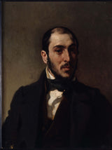 eugene-delacroix-1860-portræt-af-eugene-laval-1818-1896-arkitekt-kunst-tryk-fin-kunst-reproduktion-væg-kunst