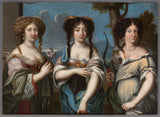 anonymt-tredobbelt-portræt-af-kvinder-tidligere-kendt-som-niecer-mazarin-kunst-print-fine-art-reproduction-wall-art