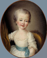 francois-hubert-drouais-portret-klein-meisje-in-een-witte-jurk-genaamd-alexandrine-lenormant-etiolles-kunstprint-fine-art-reproductie-muurkunst