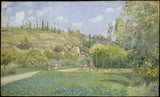 Camille Pissarro - 1874-a-pastier-at-valhermeil-Auvers-sur-Oise-art-print-fine-art-reprodukčnej-wall-art-id-ambdqvmps