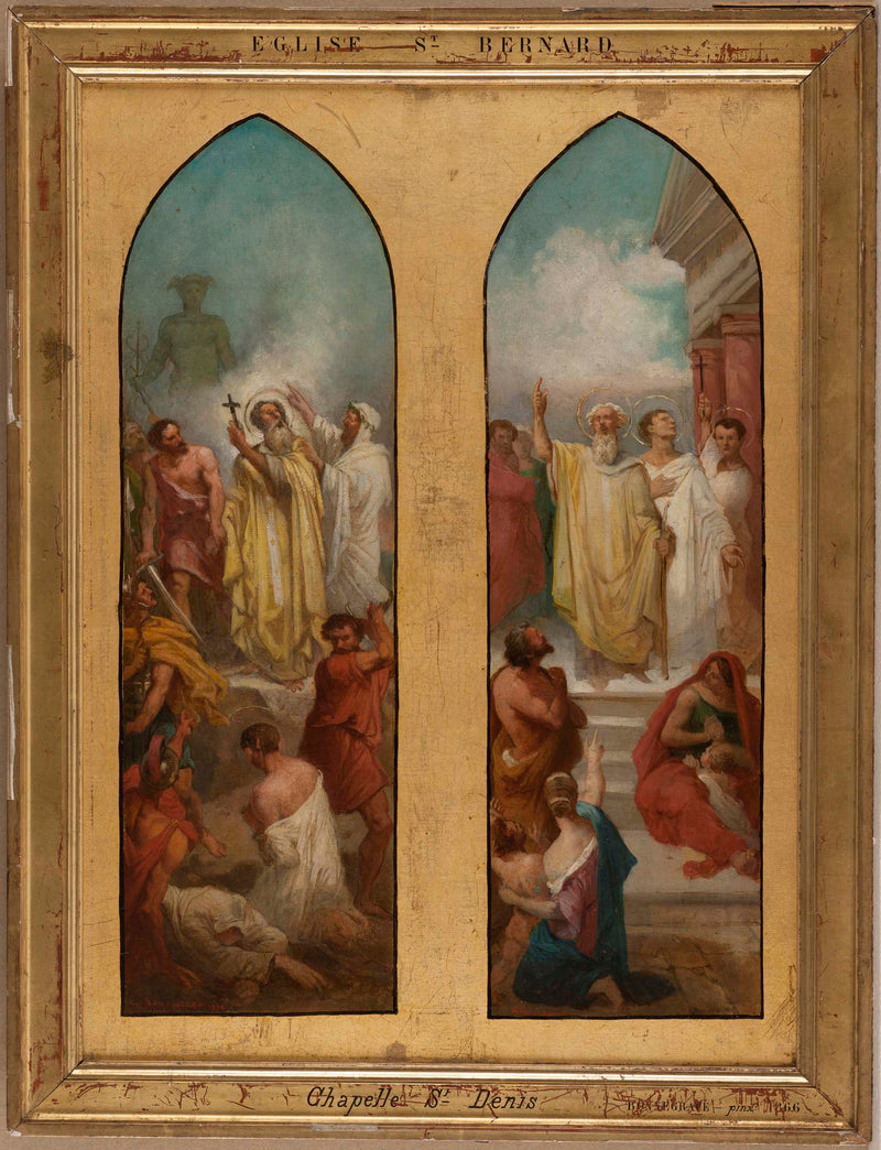 charles-bonnegrace-1866-sketch-for-the-saint-bernard-de-la-chapelle-st-denis-preaching-martyrdom-of-st-denis-and-his-companions-saint-rustique-and-st-eleutherius-art-print-fine-art-reproduction-wall-art