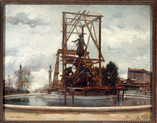 victor-marec-1899-placing-the-monument-of-triumph-of-the-republic-by-jules-dalou-place-de-la-nation-in-1899-art-print-fine-art-reproduction-wall-art