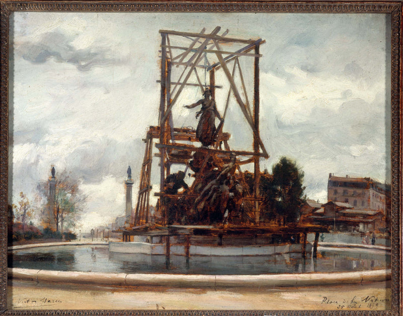 victor-marec-1899-placing-the-monument-of-triumph-of-the-republic-by-jules-dalou-place-de-la-nation-in-1899-art-print-fine-art-reproduction-wall-art