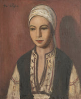 雷蒙德·麦金太尔（Raymond Mcintyre）1923年，一个农民上衣的女孩在艺术印刷品上精美的艺术复制品墙上艺术ID amcpxcwrf