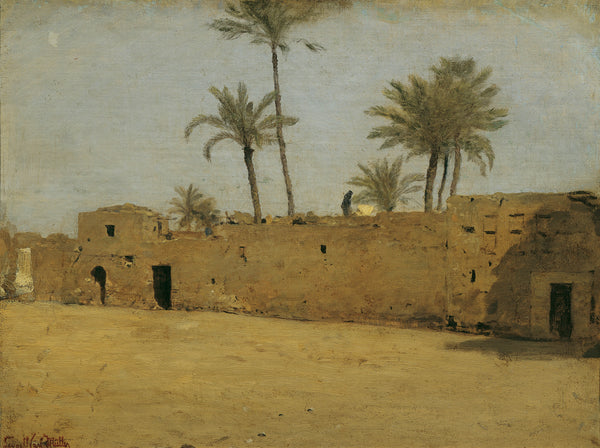 leopold-carl-muller-1875-the-village-matarije-art-print-fine-art-reproduction-wall-art-id-amehkaqhz
