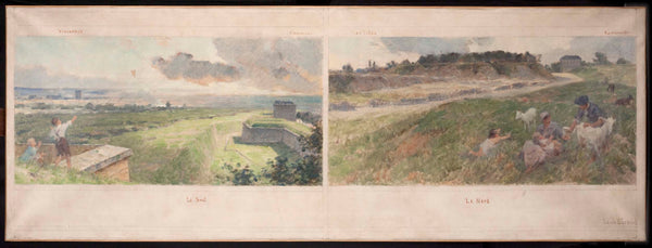 louis-beroud-1893-sketch-for-mayor-of-bagnolet-two-views-of-the-surroundings-of-bagnolet-north-and-south-art-print-fine-art-reproduction-wall-art
