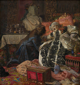 kristian-Zahrtmann-1882-døden-of-queen-Sophie-Amalie-art-print-fine-art-gjengivelse-vegg-art-id-amg33po32