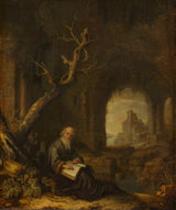 Ян-Адріанс-ван-Ставерен-1650-а-відлюдник-у-руїні-мистецтво-друк-образотворче мистецтво-репродукція-стіна-мистецтво-ід-amggg1keu