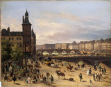 giuseppe-canella-1832-tržnica-cvetja-urni-stolp-pont-au-change-in-pont-neuf-umetniški-tisk-lepe-umetniške-reprodukcije-stenske-umetnosti