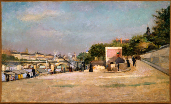 edouard-cremieux-1880-the-pont-des-arts-and-pont-neuf-seen-from-the-shore-of-the-bridge-des-saints-peres-art-print-fine-art-reproduction-wall-art