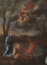nicolas-poussin-1627-de-terugkeer-van-de-heilige-familie-naar-nazareth-art-print-fine-art-reproductie-wall-art-id-amk56f233