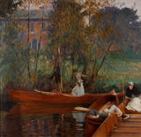 约翰·辛格·萨金特（John-Singer-sargent）1889年，划船派对的艺术印刷精美的艺术复制品墙艺术ID amnm4iuh7