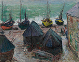 claude-monet-1885-thuyền-trên-the-bãi biển-at-etretat-nghệ thuật-in-tinh-nghệ-tái tạo-tường-nghệ thuật-id-amnskxiun