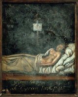 jacques-louis-david-1793-retrat-de-louis-michel-le-peletier-de-saint-fargeau-1760-1793-al-seu-llit de mort-impressió-art-reproducció-belles-arts-art de paret