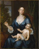 约翰-斯米伯特-1729-弗朗西斯-布林利夫人和她的儿子-弗朗西斯-艺术印刷品-精美艺术-复制品-墙艺术-id-amq6dy3bm