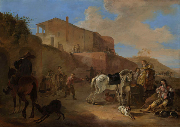 dirk-stoop-1649-the-hunting-party-art-print-fine-art-reproduction-wall-art-id-amrb75tdd