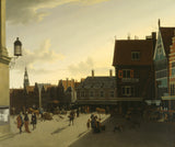 gerrit-berckheyde-holländska-1638-1698-dammen-i-amsterdam-konsttryck-fin-konst-reproduktion-väggkonst-id-amsuigii0