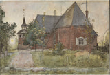 卡尔·拉尔森（Carl Larsson）老桑德尔·桑奇（sundborn）教堂来自一个家庭26种水彩画