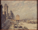 fedor-hoffbauer-1887-the-clock-tower-the-conciergerie-and-pont-au-change-in-1621-art-print-fine-art-reproduction-wall-art