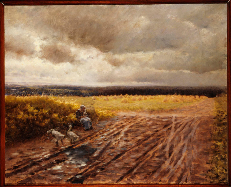 giuseppe-de-nittis-1884-the-goose-girl-art-print-fine-art-reproduction-wall-art